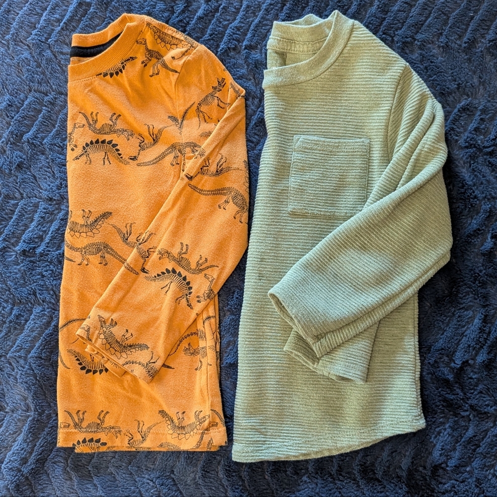Cat & Jack Pair Of Crewneck Long Sleeve Shirts, Size 4T